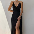 Maxi Dress | V-Neck | Slit | Elegant Dress | Party Dress-Myra Lina