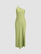 Midi Dress | Backless One Shoulder Slit | Wedding Guest-Myra Lina