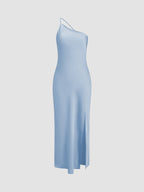 Midi Dress | Backless One Shoulder Slit | Wedding Guest-Myra Lina