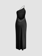 Midi Dress | Backless One Shoulder Slit | Wedding Guest-Myra Lina