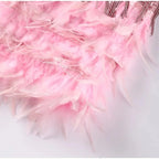 Mini Dress | Sequins | Feather Hem | Spaghetti Straps | Cocktail Party-Myra Lina
