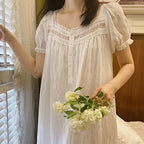 Nightgown | White | Long | Nightdress | Women's Sleepwear-Myra Lina