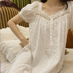 Nightgown | White | Long | Nightdress | Women's Sleepwear-Myra Lina