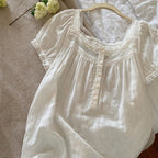 Nightgown | White | Long | Nightdress | Women's Sleepwear-Myra Lina