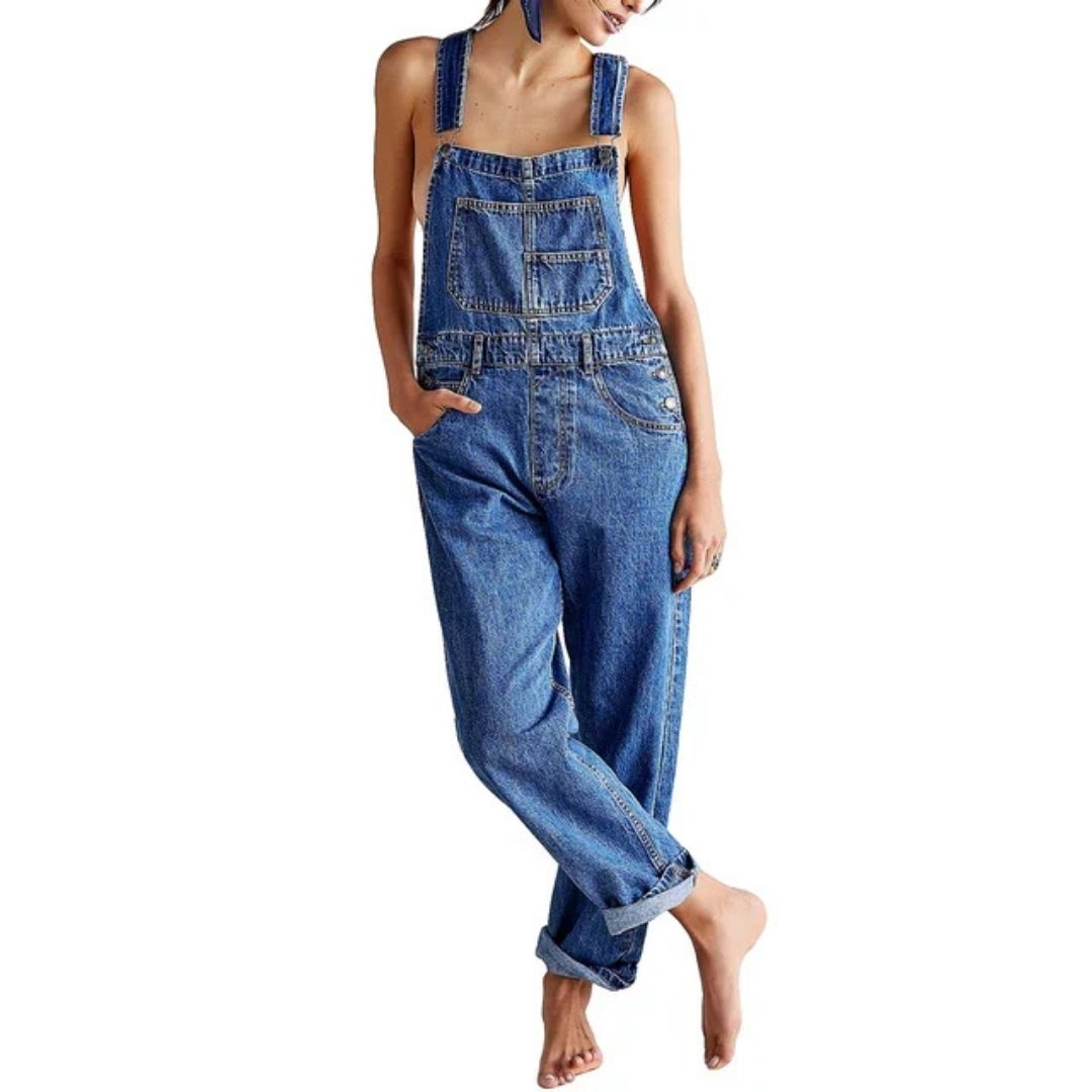 Overalls | Adjustable Straps | Loose Fit | Denim Overalls | Women's Overalls-Myra Lina