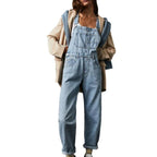 Overalls | Adjustable Straps | Loose Fit | Denim Overalls | Women's Overalls-Myra Lina