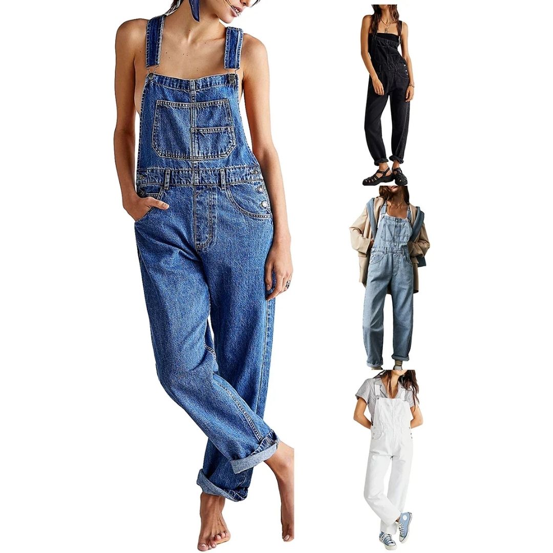 Overalls | Adjustable Straps | Loose Fit | Denim Overalls | Women's Overalls-Myra Lina