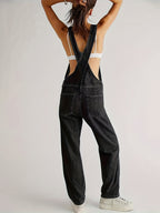 Overalls – Loose Fit – Straight Leg – Denim Overalls – Women's Denim Jumpsuit-Myra Lina