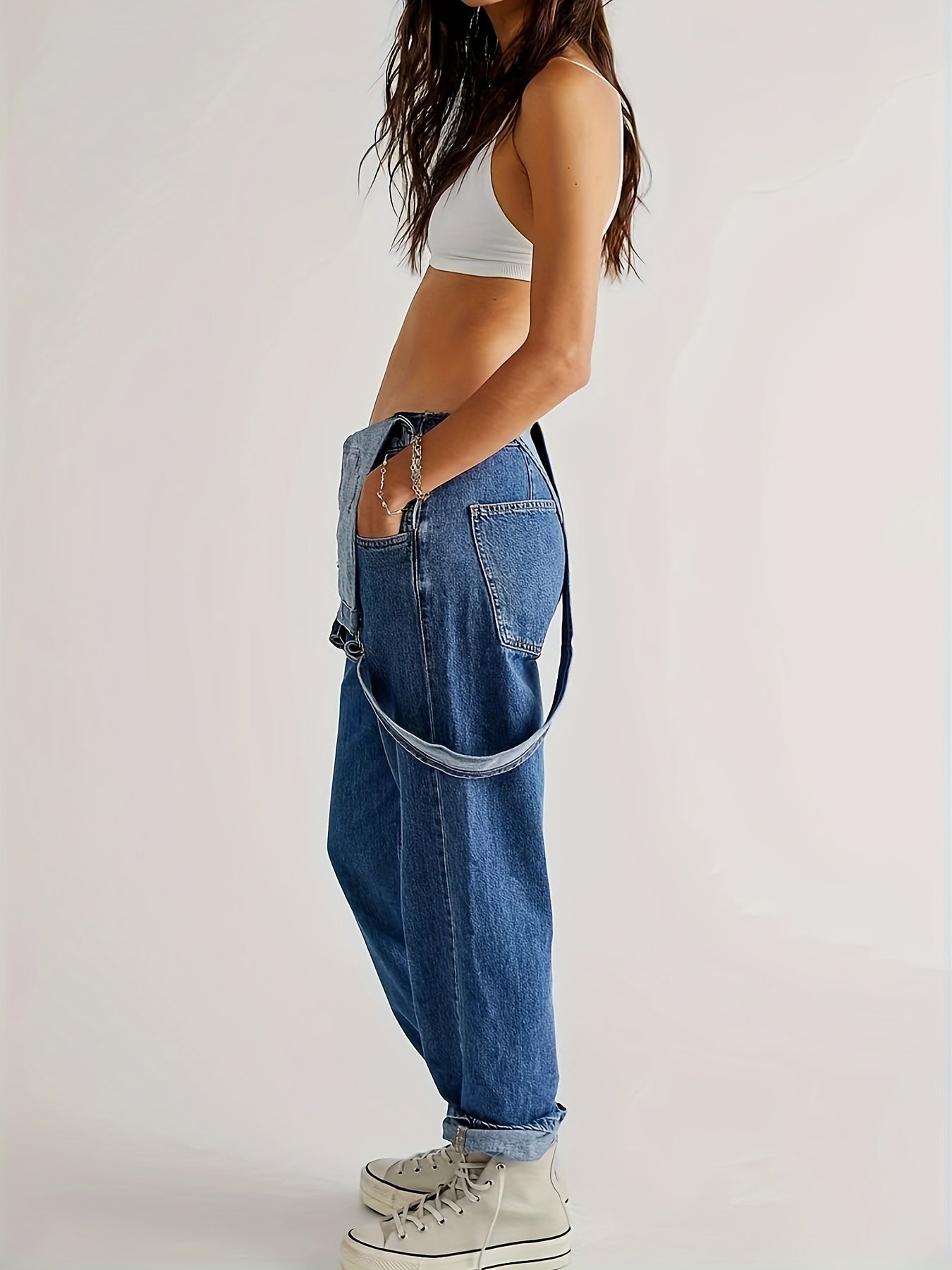 Overalls – Loose Fit – Straight Leg – Denim Overalls – Women's Denim Jumpsuit-Myra Lina