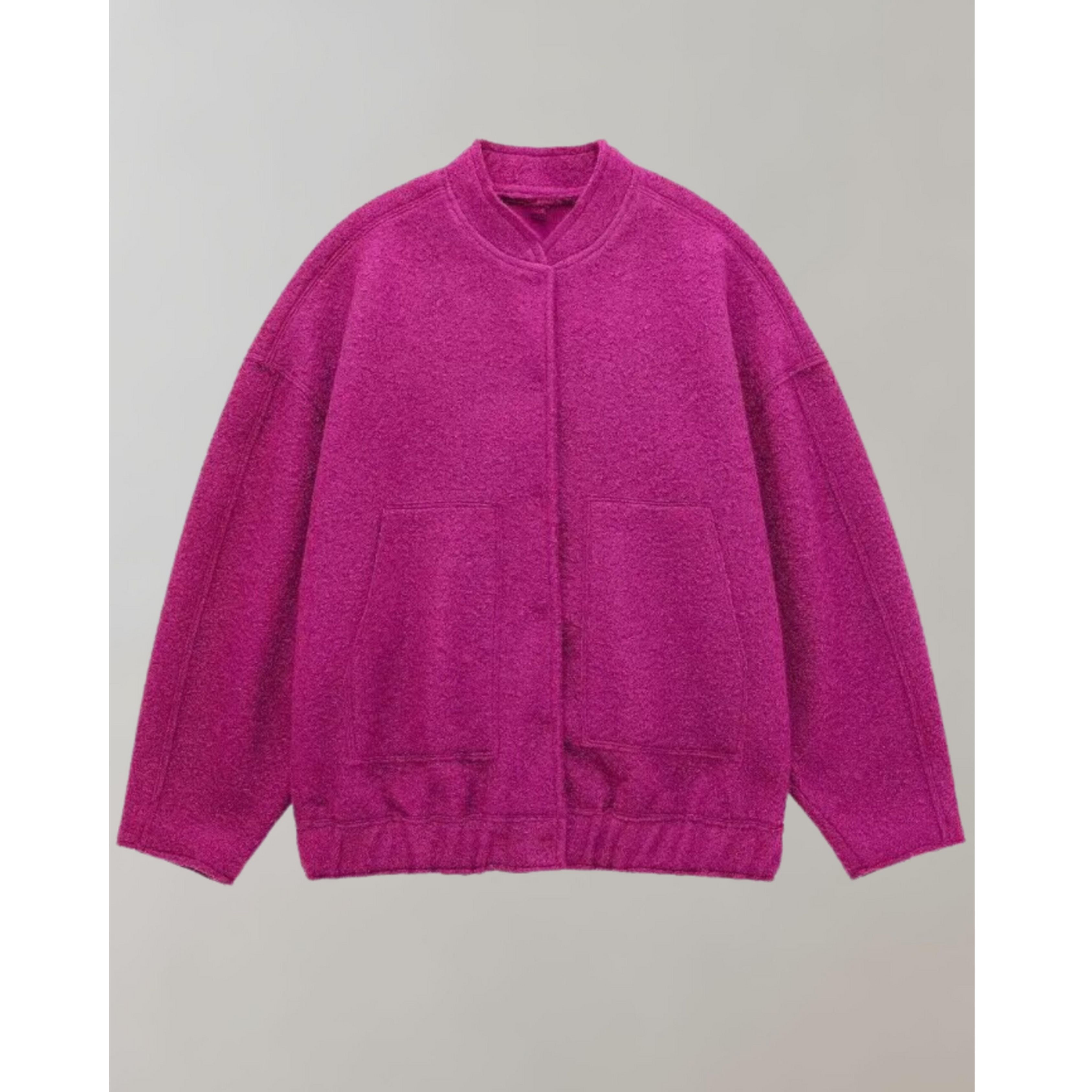 Oversized Bomber Jacket | Button Flap | Pockets | Oversized Jacket | Women's Jacket-Myra Lina
