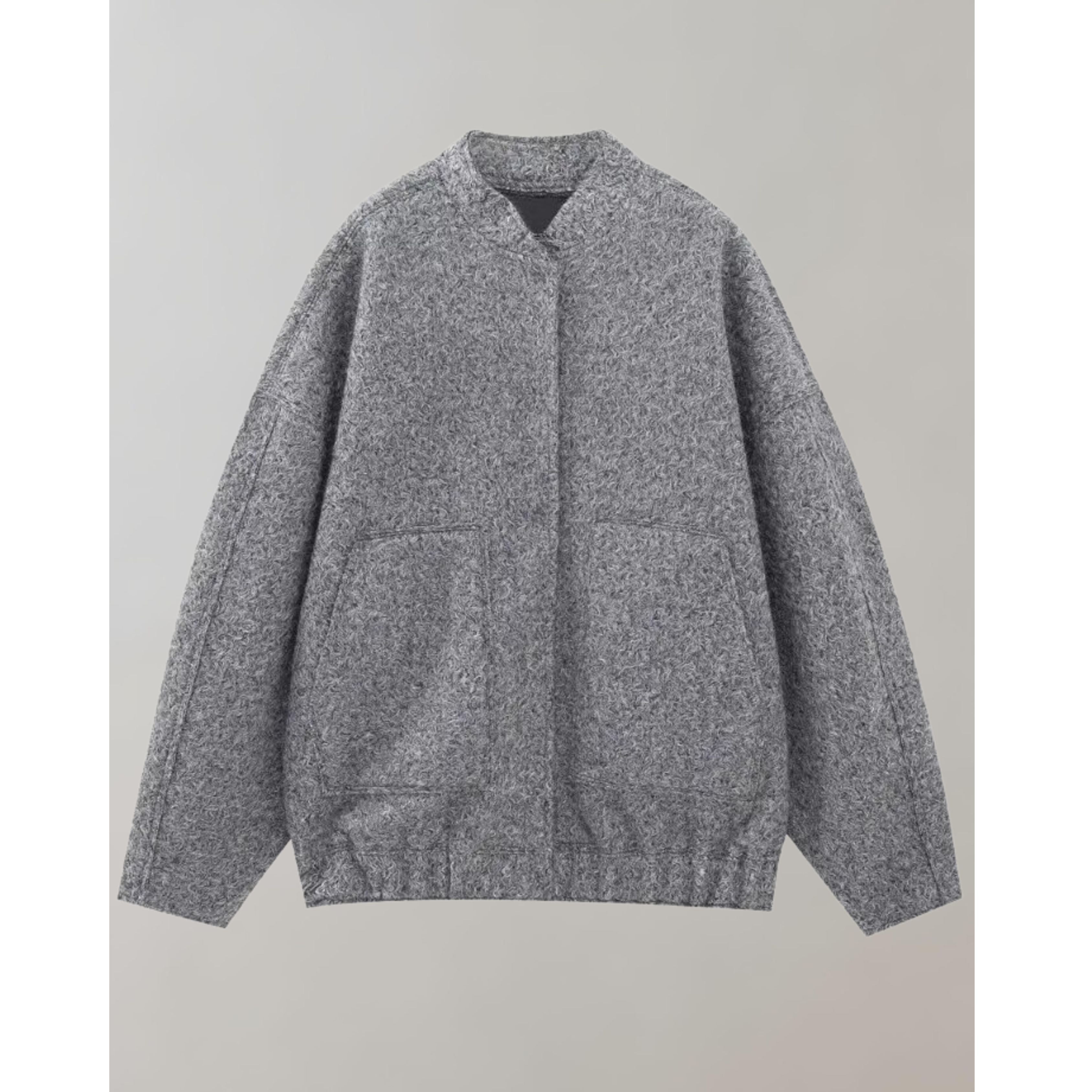 Oversized Bomber Jacket | Button Flap | Pockets | Oversized Jacket | Women's Jacket-Myra Lina