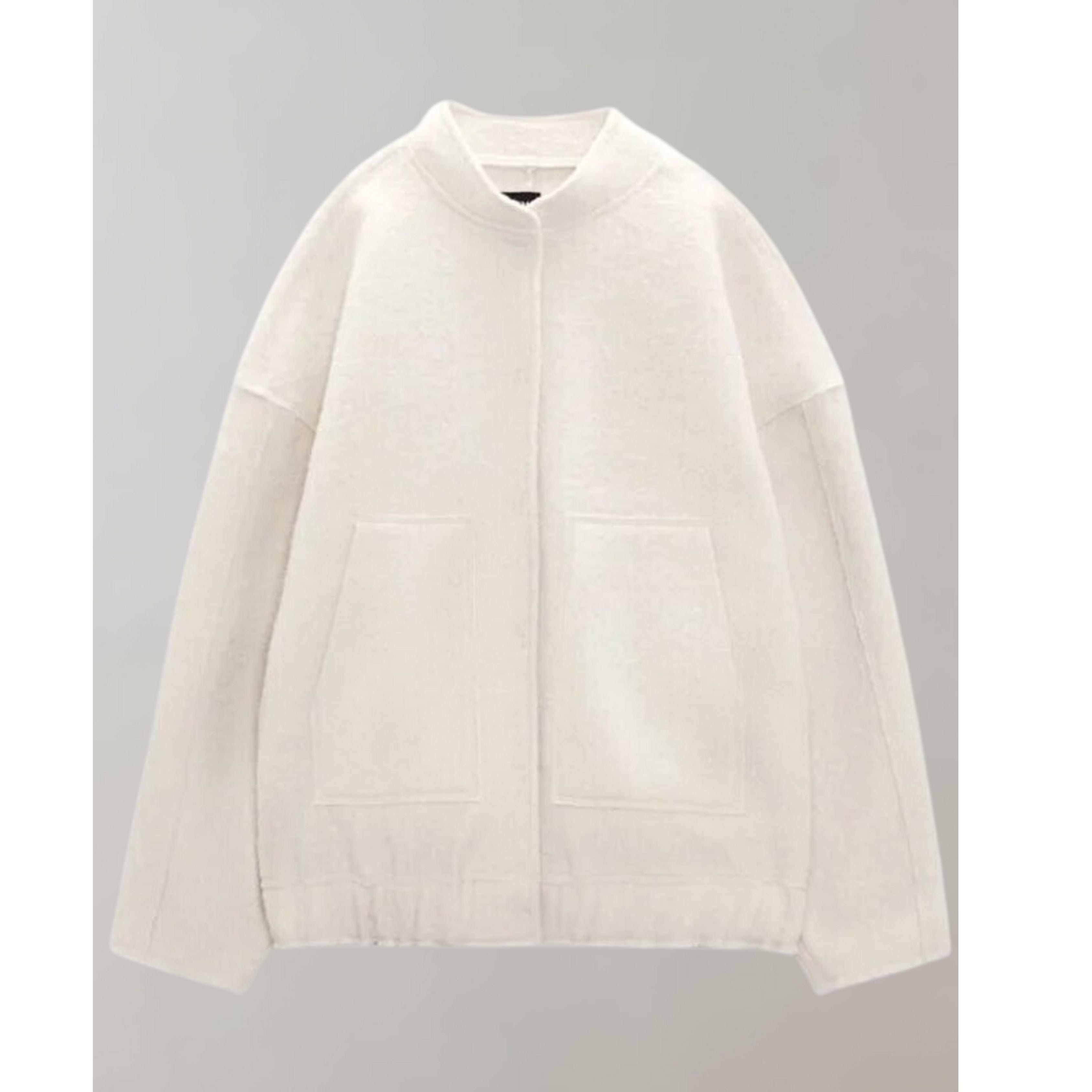 Oversized Bomber Jacket | Button Flap | Pockets | Oversized Jacket | Women's Jacket-Myra Lina