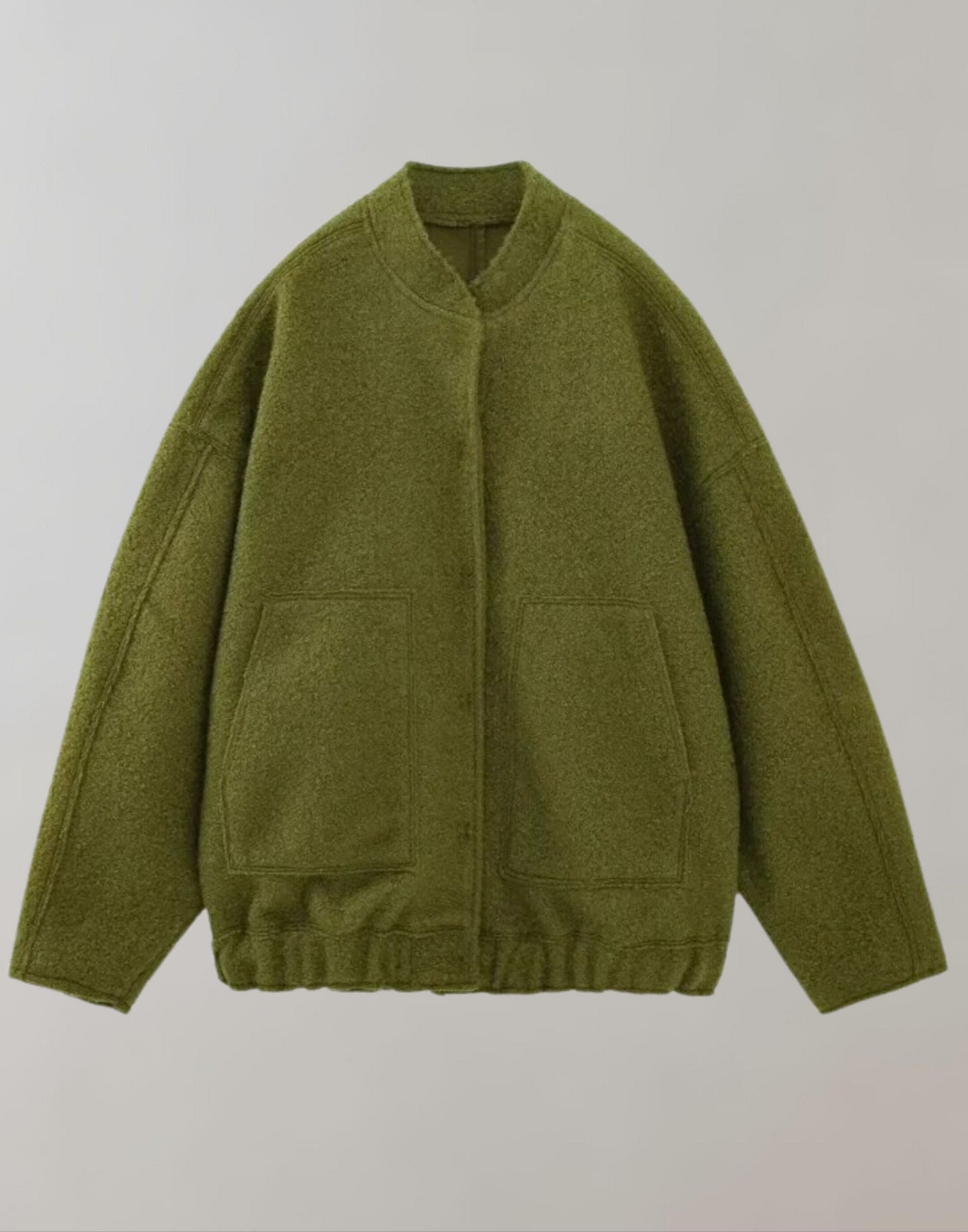 Oversized Bomber Jacket | Casual | Buttoned | Oversized Jacket | Women's Jacket-Myra Lina
