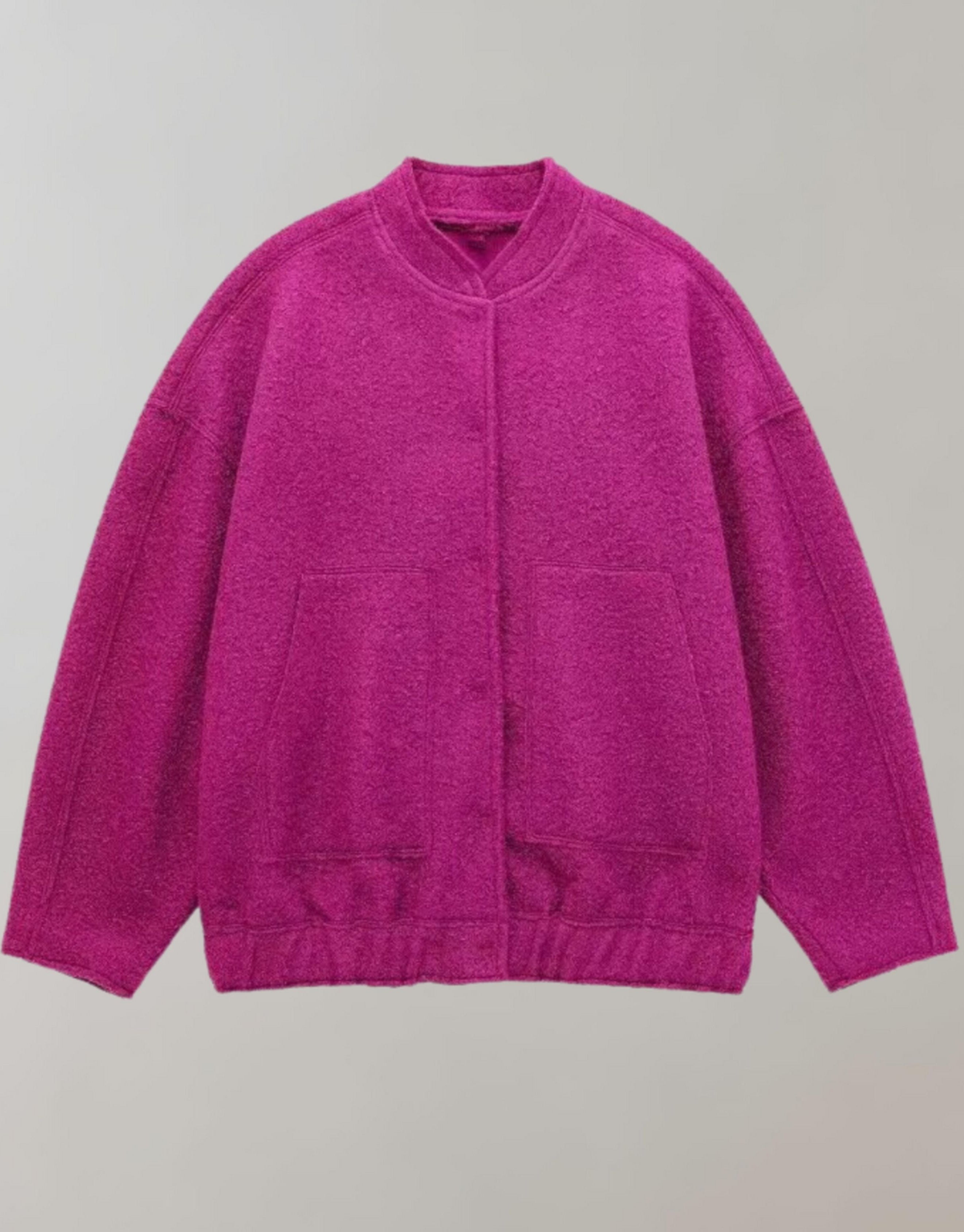 Oversized Bomber Jacket | Casual | Buttoned | Oversized Jacket | Women's Jacket-Myra Lina
