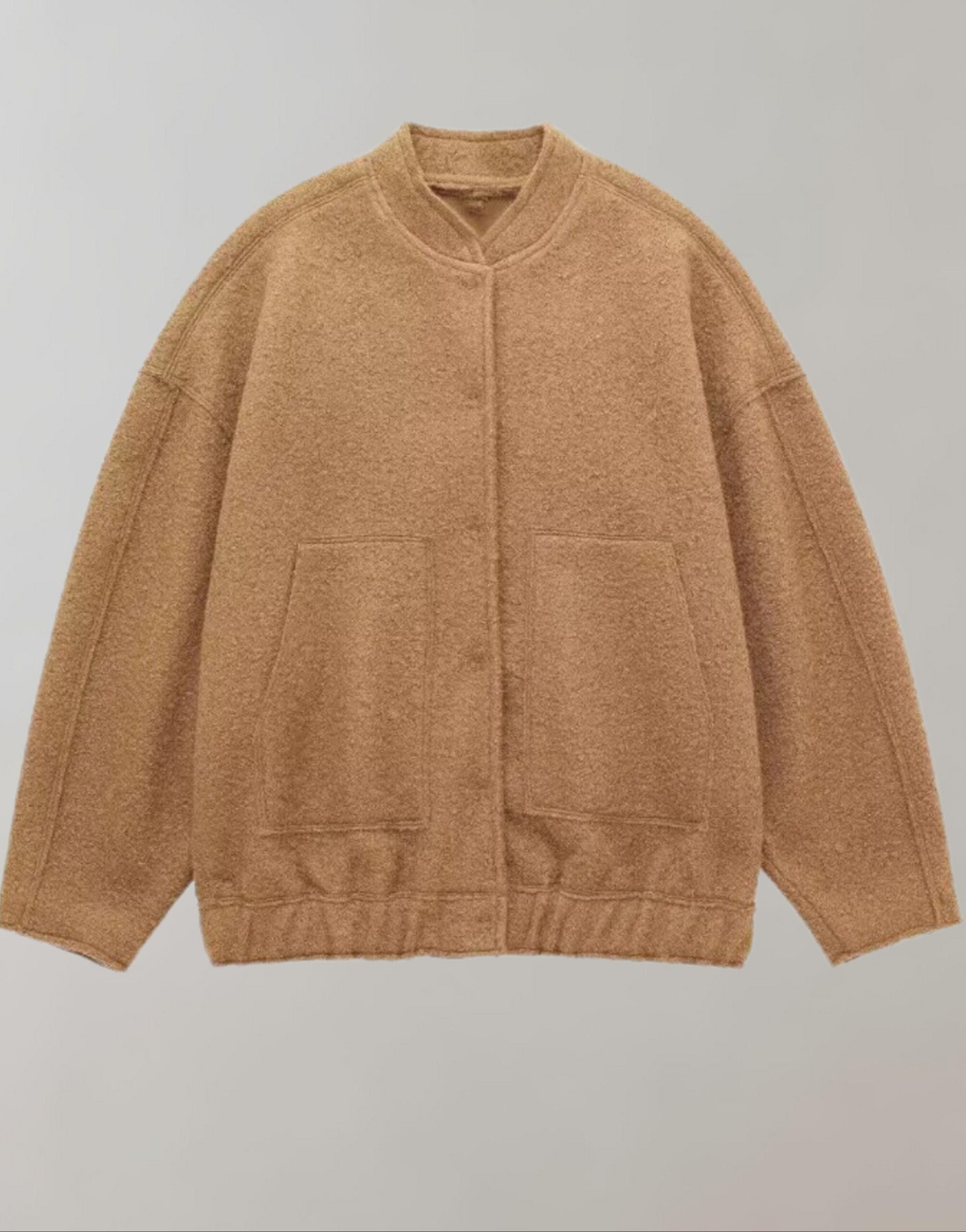 Oversized Bomber Jacket | Casual | Buttoned | Oversized Jacket | Women's Jacket-Myra Lina