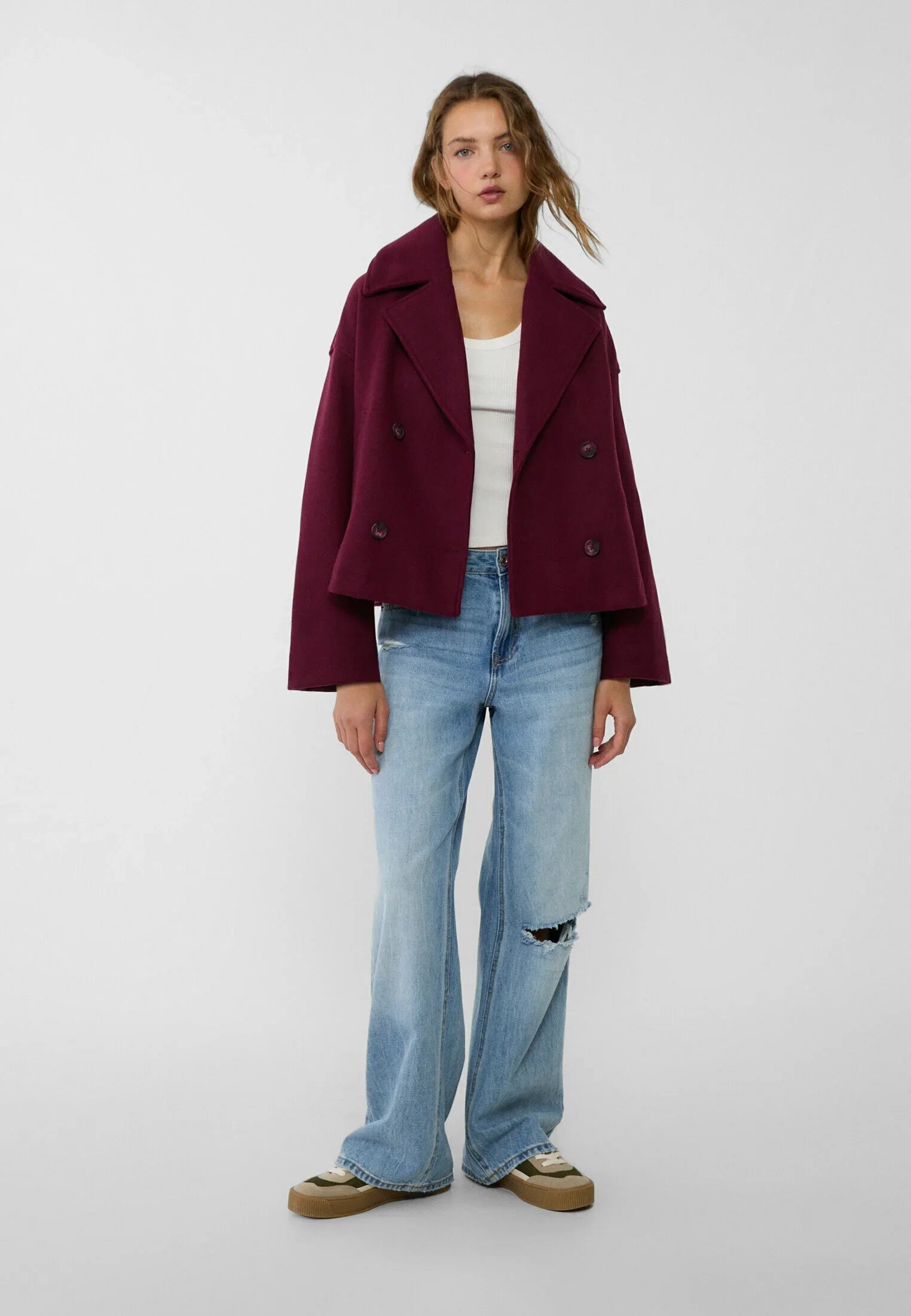 Oversized Jacket – Double-Breasted – Autumn – Short Trench Jacket – Women's Jacket-Myra Lina