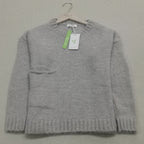 Oversized Sweater – Light Grey Loose-Fit Chunky Knit Sweater for Women-Myra Lina