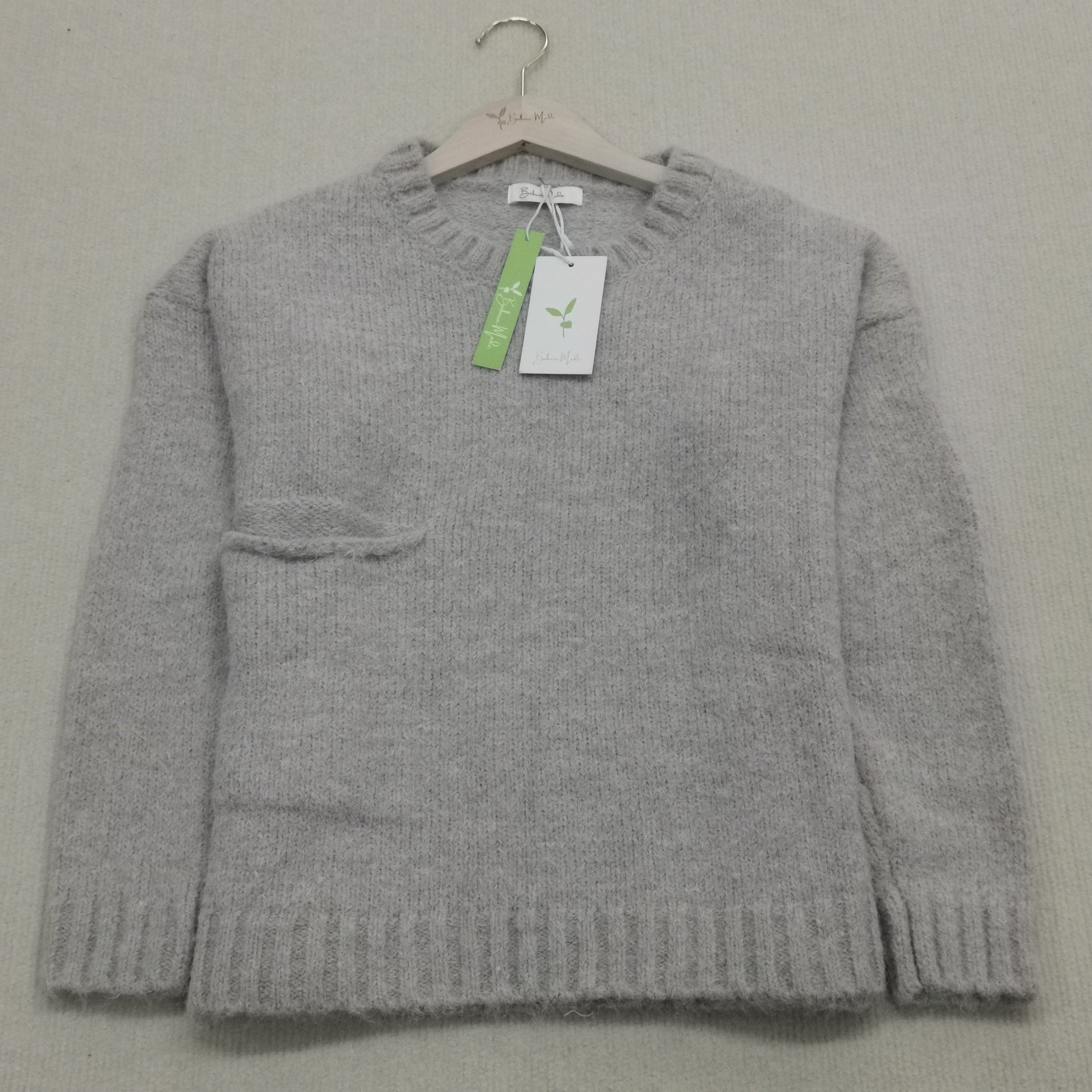 Oversized Sweater – Light Grey Loose-Fit Chunky Knit Sweater for Women-Myra Lina