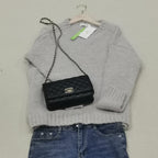 Oversized Sweater – Light Grey Loose-Fit Chunky Knit Sweater for Women-Myra Lina