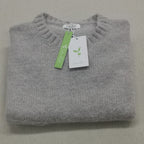 Oversized Sweater – Light Grey Loose-Fit Chunky Knit Sweater for Women-Myra Lina