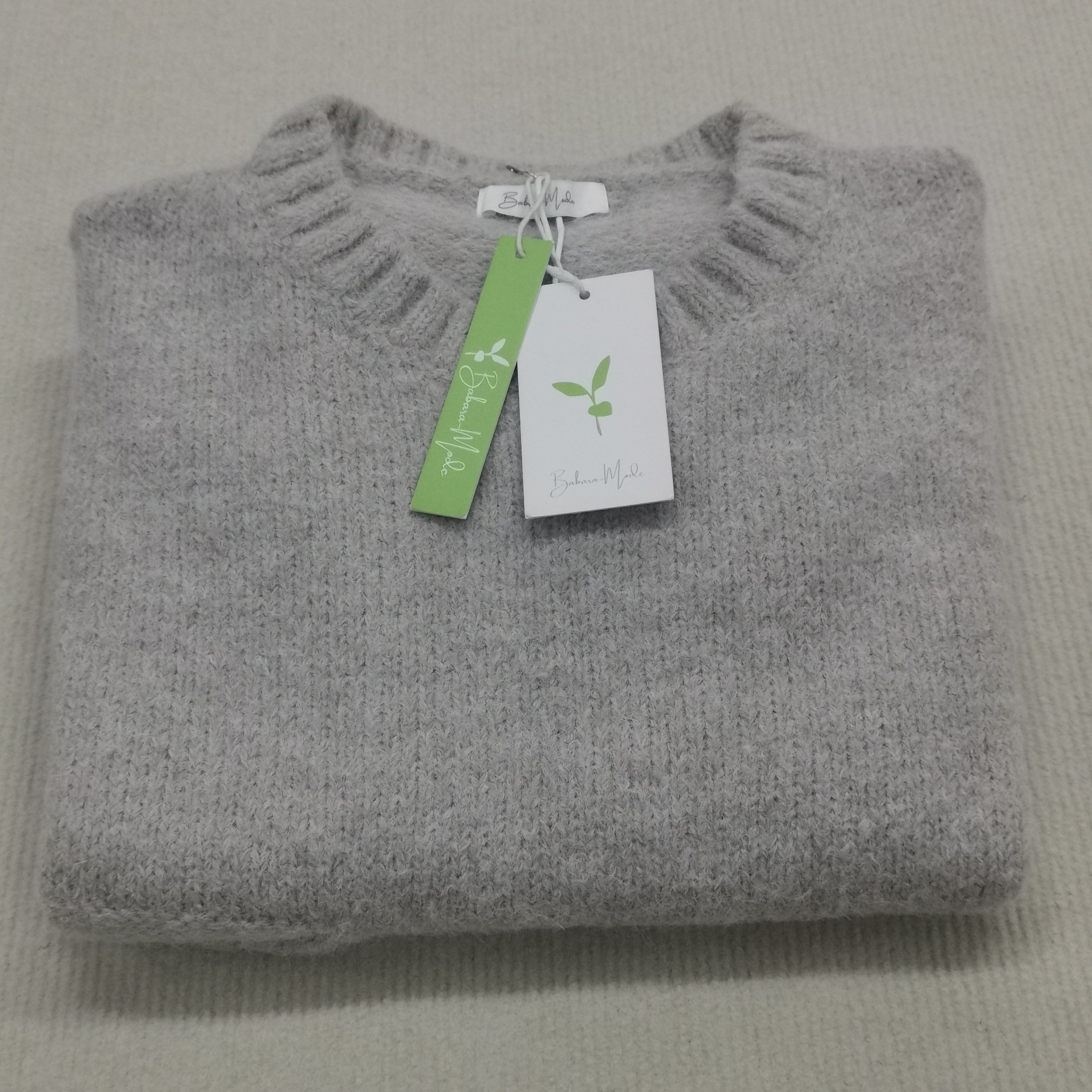 Oversized Sweater – Light Grey Loose-Fit Chunky Knit Sweater for Women-Myra Lina