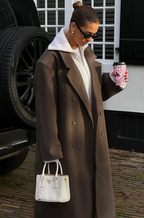 Oversized Wool Blend Coat – Women's Double-Breasted Long Wool Blend Coat-Myra Lina