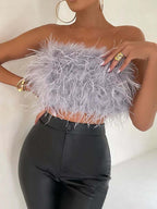 Padded Bandeau Top – Party – Strapless Top – Crop Top-Myra Lina