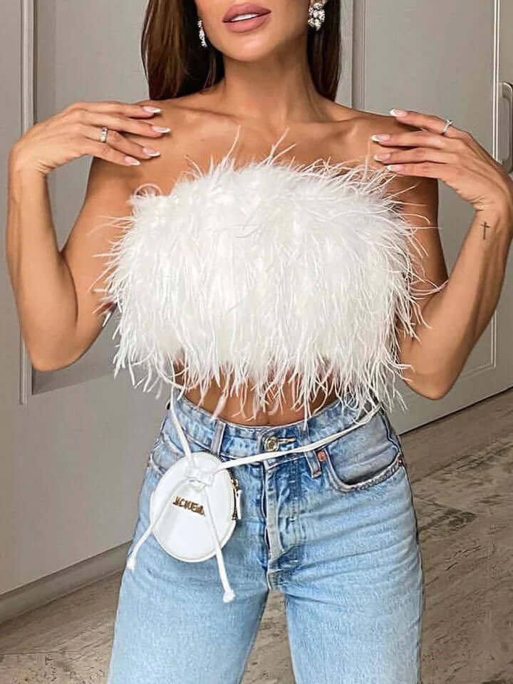 Padded Bandeau Top – Party – Strapless Top – Crop Top-Myra Lina