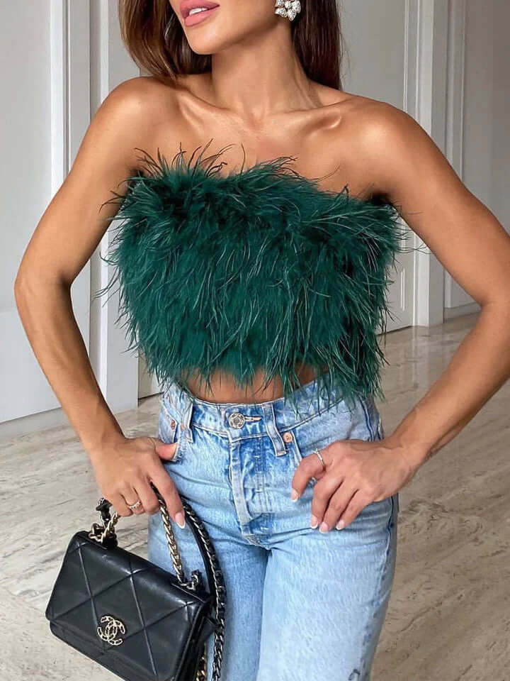 Padded Bandeau Top – Party – Strapless Top – Crop Top-Myra Lina