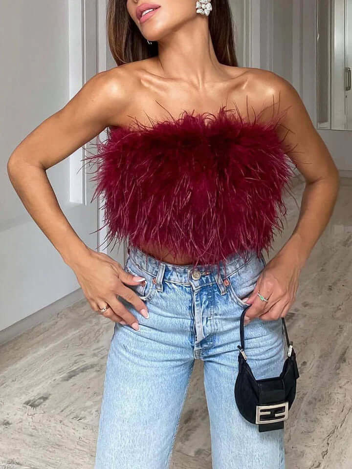 Padded Bandeau Top – Party – Strapless Top – Crop Top-Myra Lina