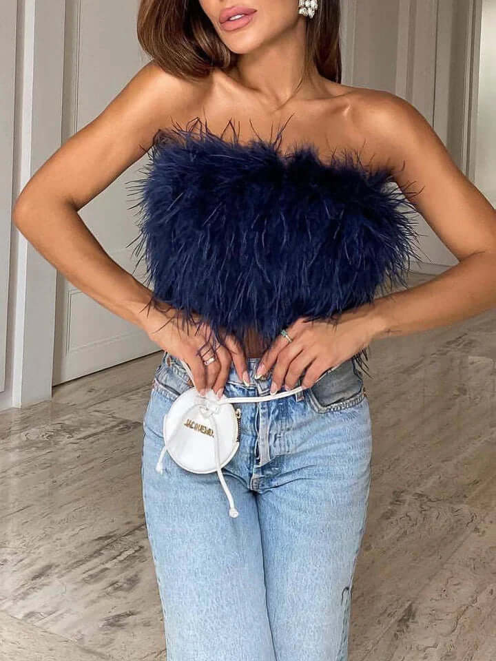Padded Bandeau Top – Party – Strapless Top – Crop Top-Myra Lina