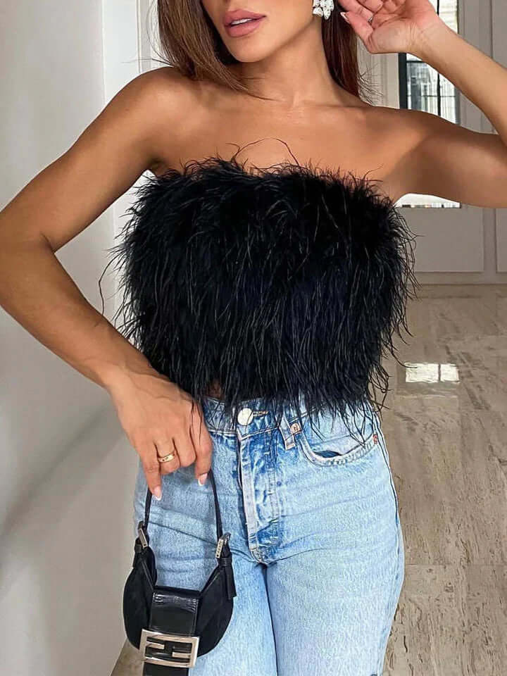 Padded Bandeau Top – Party – Strapless Top – Crop Top-Myra Lina