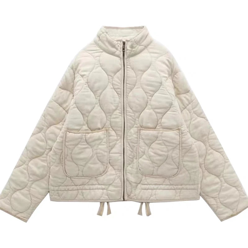 Padded Jacket – Warm Quilted Zip-Up Oversized Jacket for Women-Myra Lina