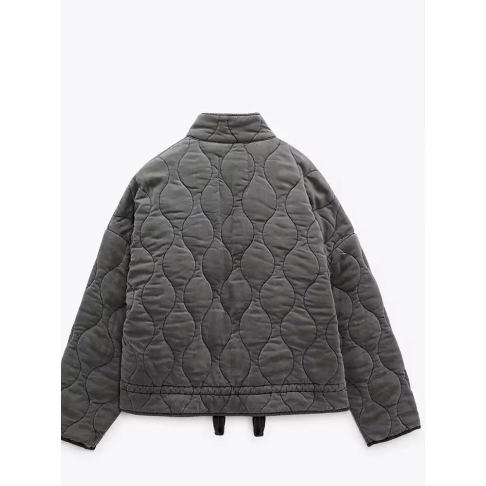 Padded Jacket – Warm Quilted Zip-Up Oversized Jacket for Women-Myra Lina