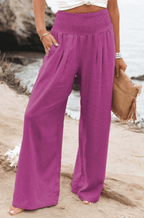 Palazzo Pants – Women's Linen Pants with High Waist and Wide Legs-Myra Lina
