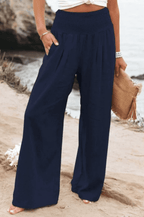 Palazzo Pants – Women's Linen Pants with High Waist and Wide Legs-Myra Lina