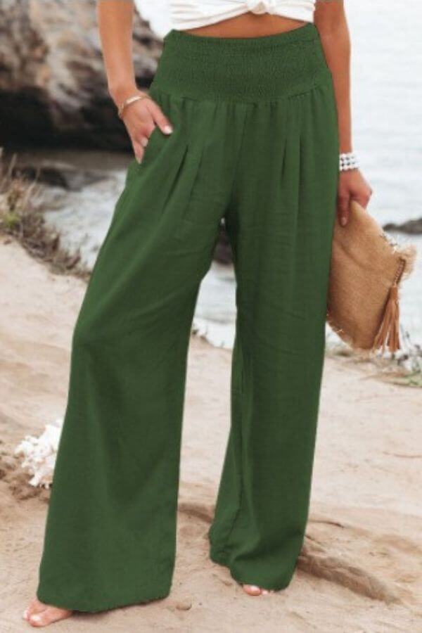 Palazzo Pants – Women's Linen Pants with High Waist and Wide Legs-Myra Lina