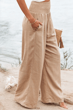Palazzo Pants – Women's Linen Pants with High Waist and Wide Legs-Myra Lina