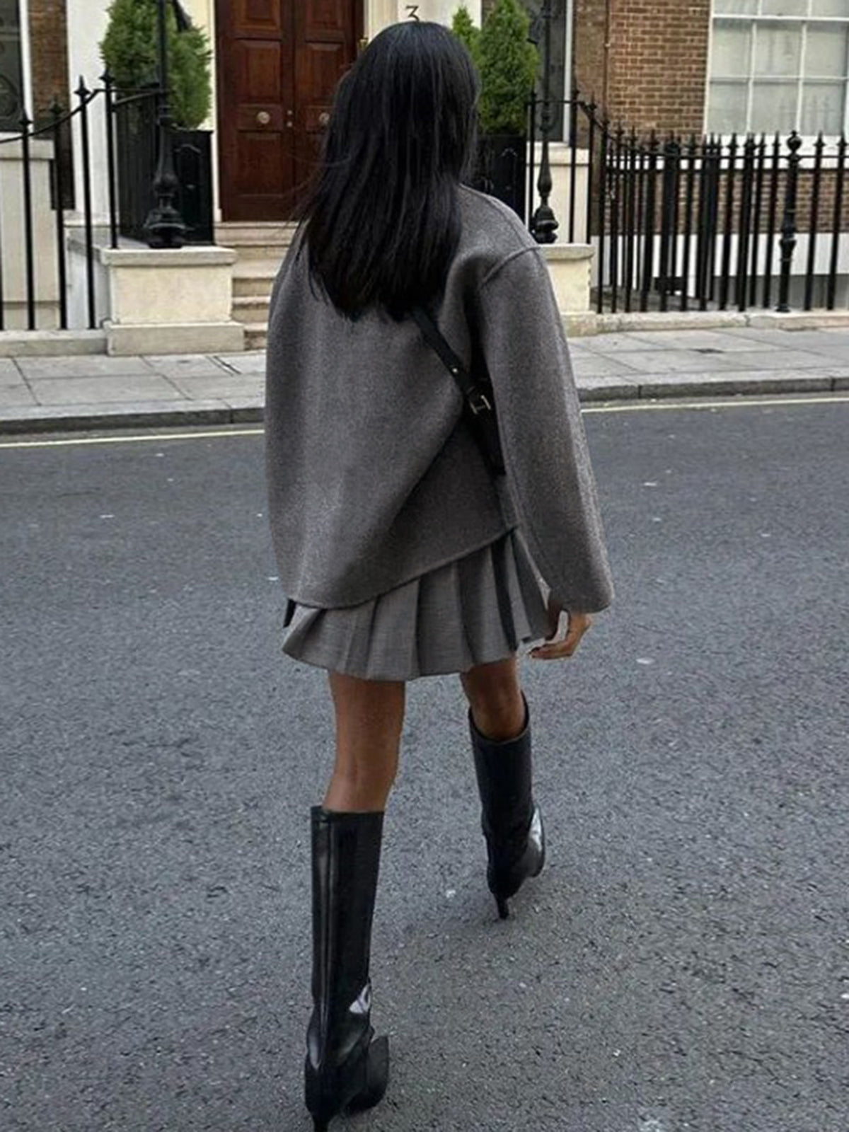 Pea Coat – Short Oversized Double-Breasted Trench Coat for Women-Myra Lina