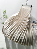 Pleated Skirt | High Waist | Elegant | Midi Skirt | Women's Skirt-Myra Lina