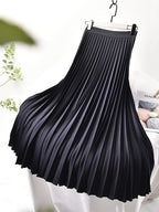Pleated Skirt | High Waist | Elegant | Midi Skirt | Women's Skirt-Myra Lina