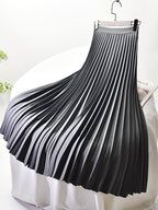 Pleated Skirt | High Waist | Elegant | Midi Skirt | Women's Skirt-Myra Lina