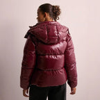Puffer Jacket – Warm Glossy Hooded Puffer Jacket – Women's Winter Jacket-Myra Lina