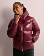 Puffer Jacket – Warm Glossy Hooded Puffer Jacket – Women's Winter Jacket-Myra Lina