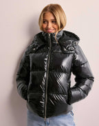 Puffer Jacket – Warm Glossy Hooded Puffer Jacket – Women's Winter Jacket-Myra Lina
