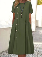Relaxed Cotton Midi Dress | Floral | Everyday-Myra Lina