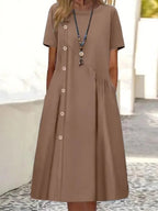 Relaxed Cotton Midi Dress | Floral | Everyday-Myra Lina