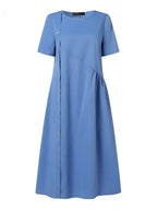 Relaxed Cotton Midi Dress | Floral | Everyday-Myra Lina