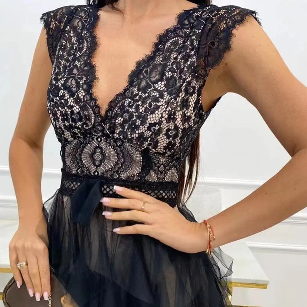 Ruffle Summer Dress | Open Back | Romantic Occasion Dress-Myra Lina