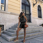 Satin Playsuit | Halterneck | Short Leg Evening Jumpsuit-Myra Lina